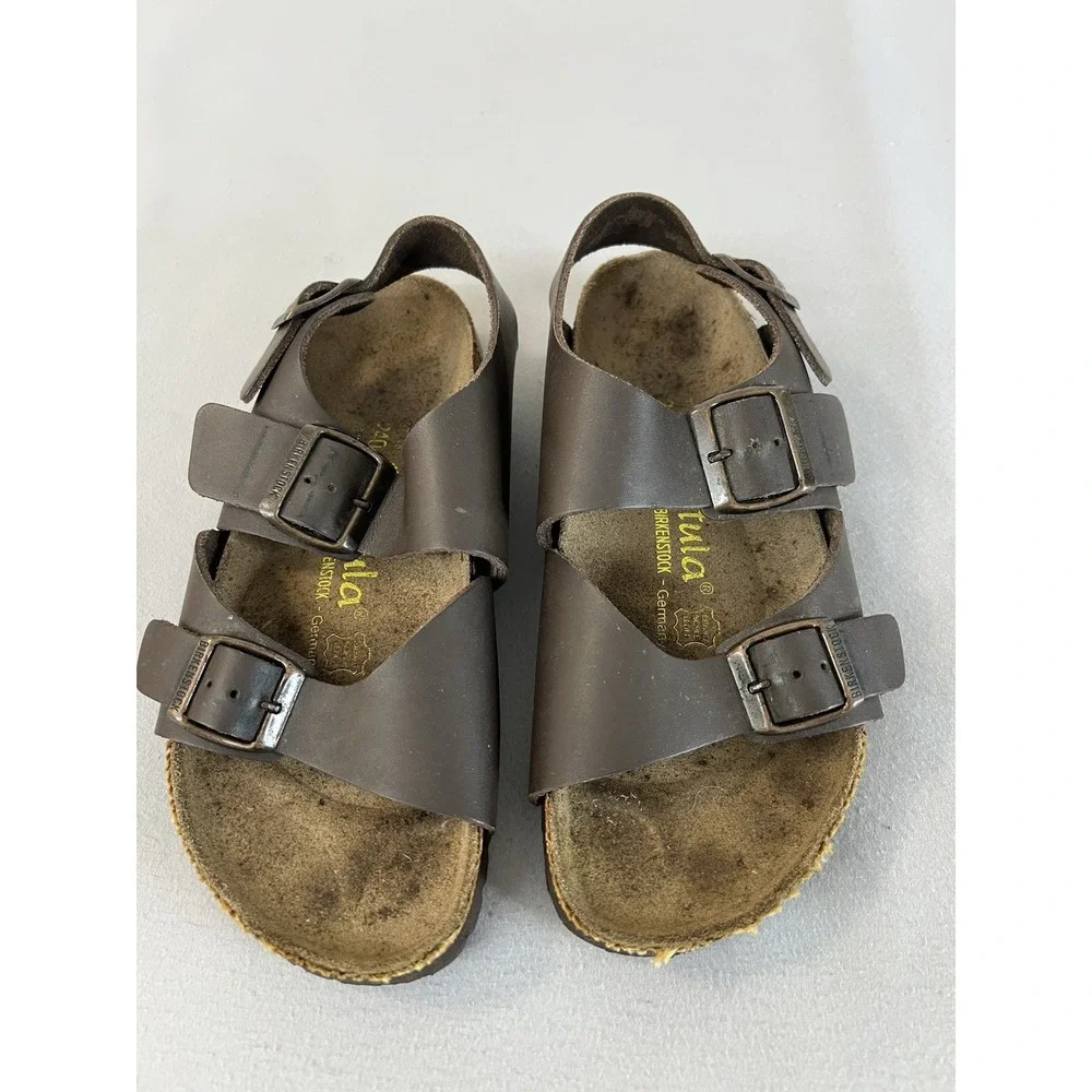 Betula by‎ Birkenstock Cross Strap Brown Leather Sandals 37 Used 6.5 / 7